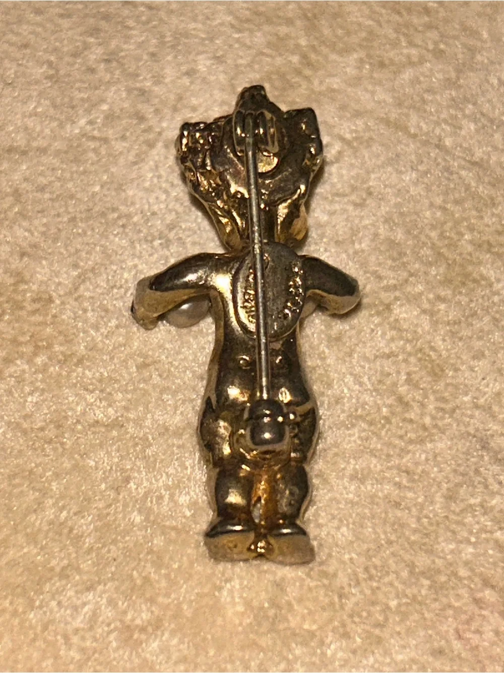 VTG Hattie Carnegie Gold-tone Cherub Pendant with Seed Pearl Accents Pin EUC